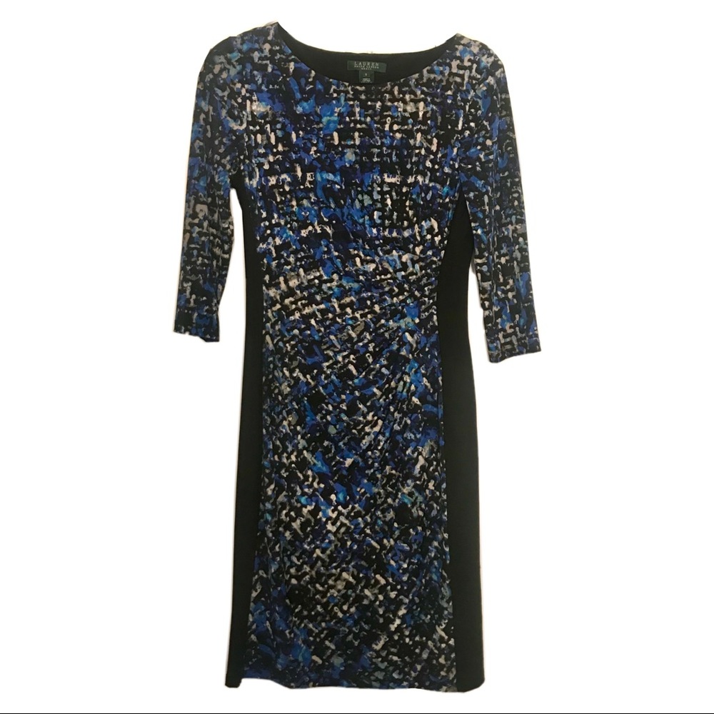 Lauren Ralph Lauren Tucked Printed Jersey Dress